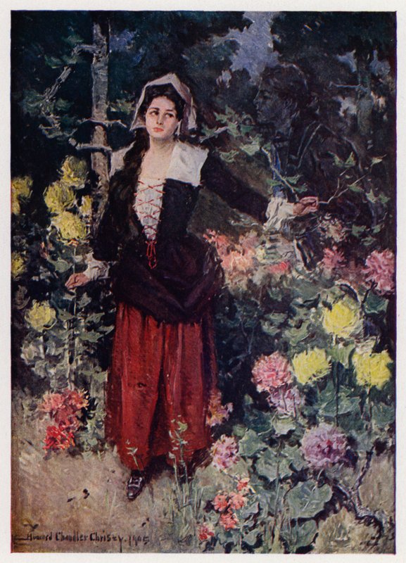 Henry Wadsworth Longfellowin kuvitus Evangelinelle, A Tale of Arcadie (värilitho) tekijältä Howard Chandler (after) Christy
