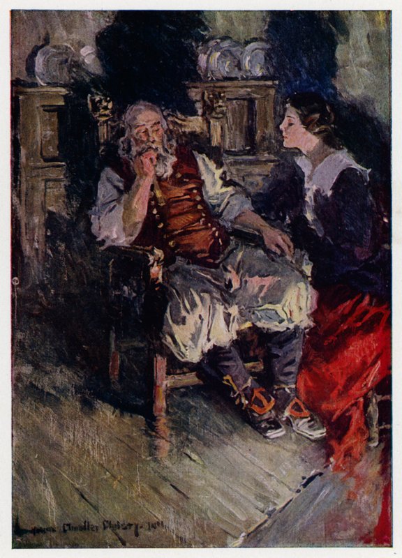 Henry Wadsworth Longfellowin kuvitus Evangelinelle, A Tale of Arcadie (värilitho) tekijältä Howard Chandler (after) Christy