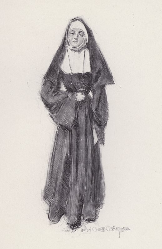 Kuvitus Evangelinelle, Tarina Arcadiesta, kirjoittanut Henry Wadsworth Longfellow (litho) tekijältä Howard Chandler (after) Christy
