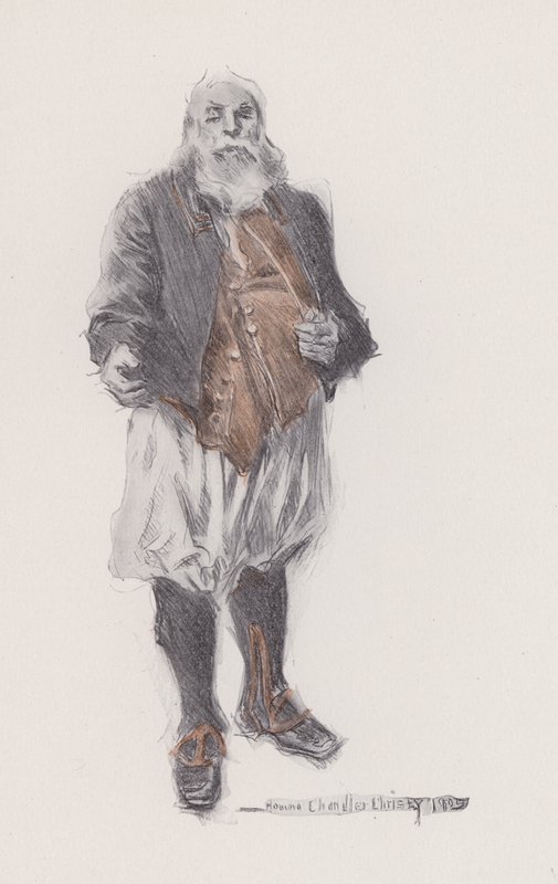 Kuvitus Evangelinelle, Tarina Arcadiesta, kirjoittanut Henry Wadsworth Longfellow (litho) tekijältä Howard Chandler (after) Christy
