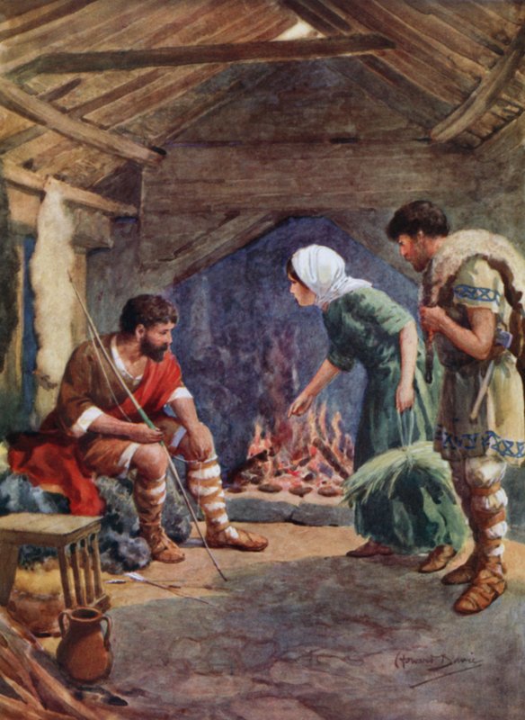 Alfred Suuri siistissä lauman mökissä (väri litho) tekijältä Howard Davie