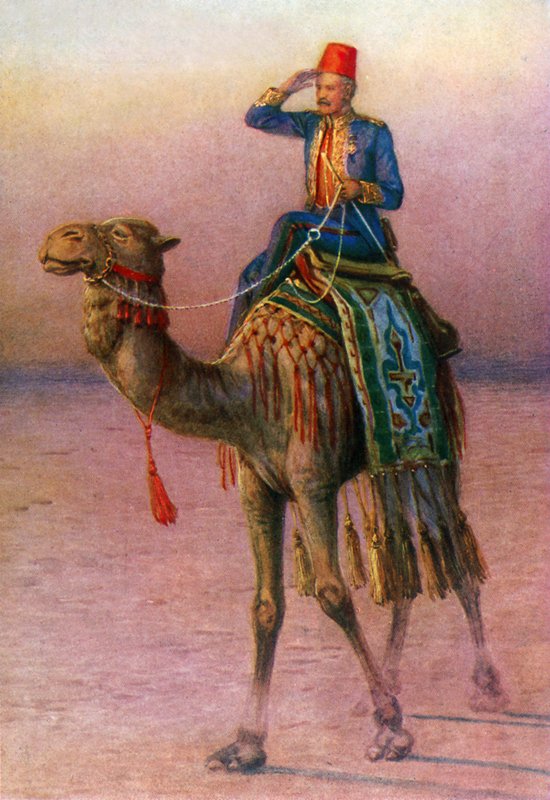 Kenraali Gordon erämaassa (väri litho) tekijältä Howard Davie