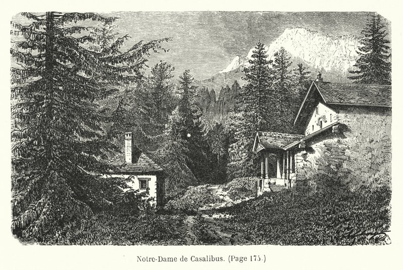 Kuvitus teokseen Les Deux Robinsons de la Grande-Chartreuse (kaiverrus). tekijältä Hubert Clerget