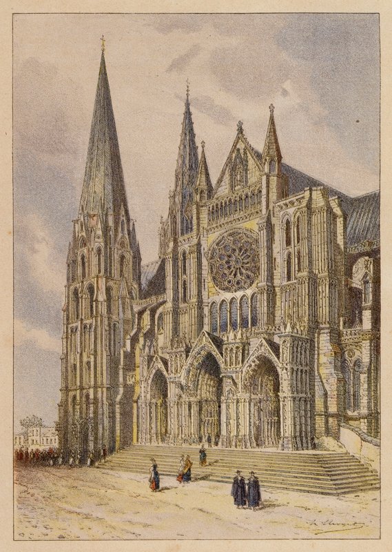 Notre-Dame De Chartres (värilitografia) tekijältä Hubert Clerget