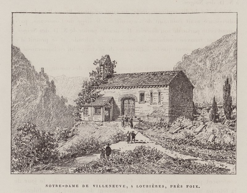 Notre-Dame De Villeneuve, A Lourieres, Pres Foix (kaiverrus) tekijältä Hubert Clerget