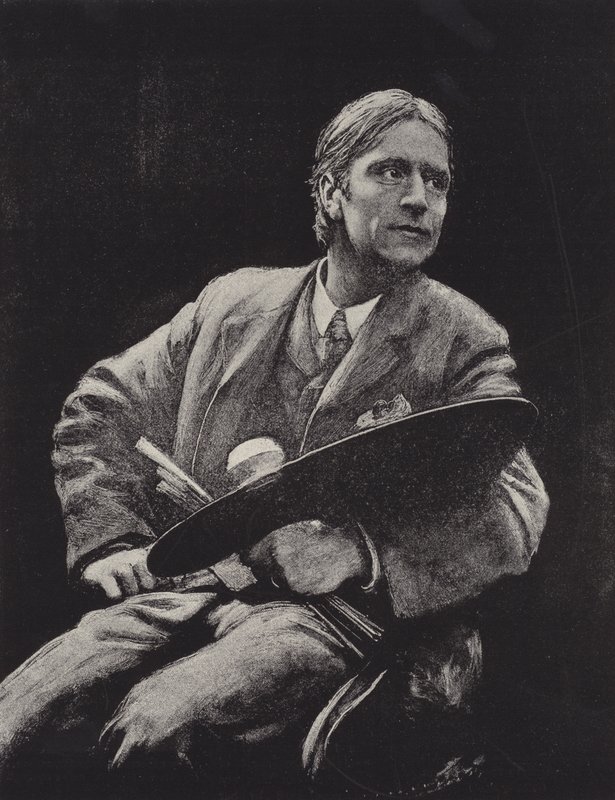Hubert Herkomer, brittiläinen taiteilija (litho) tekijältä Hubert von (after) Herkomer