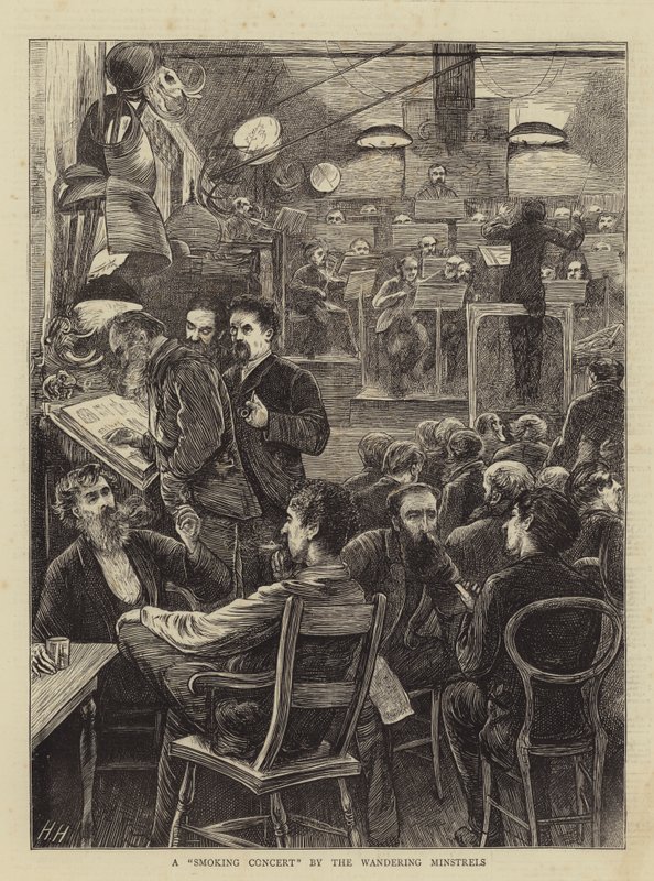 Wandering Minstrelsin tupakointikonsertti tekijältä Hubert von Herkomer