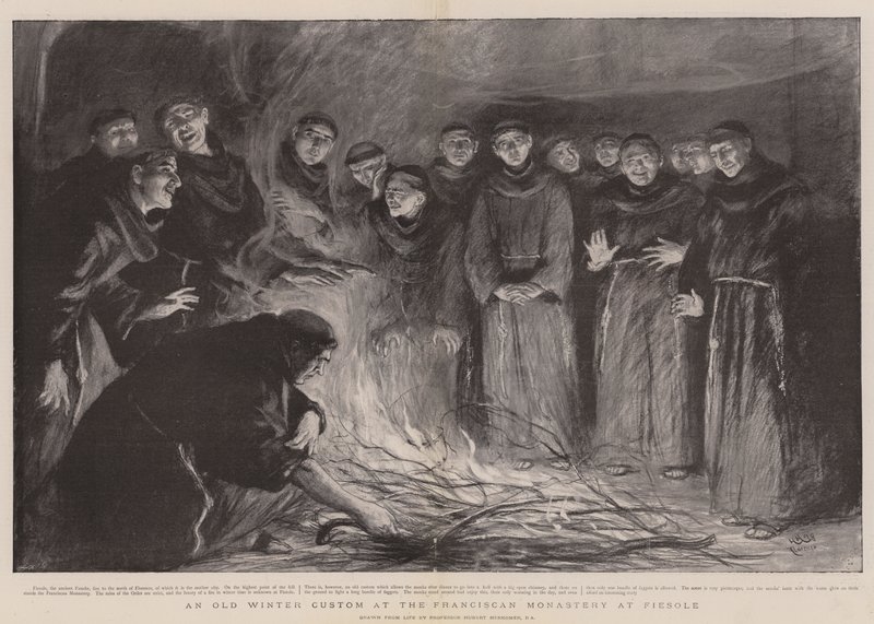 Vanha talvitapa Fiesolen fransiskaaniluostarissa tekijältä Hubert von Herkomer