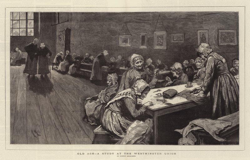 Vanhuus, tutkimus Westminster Unionissa tekijältä Hubert von Herkomer