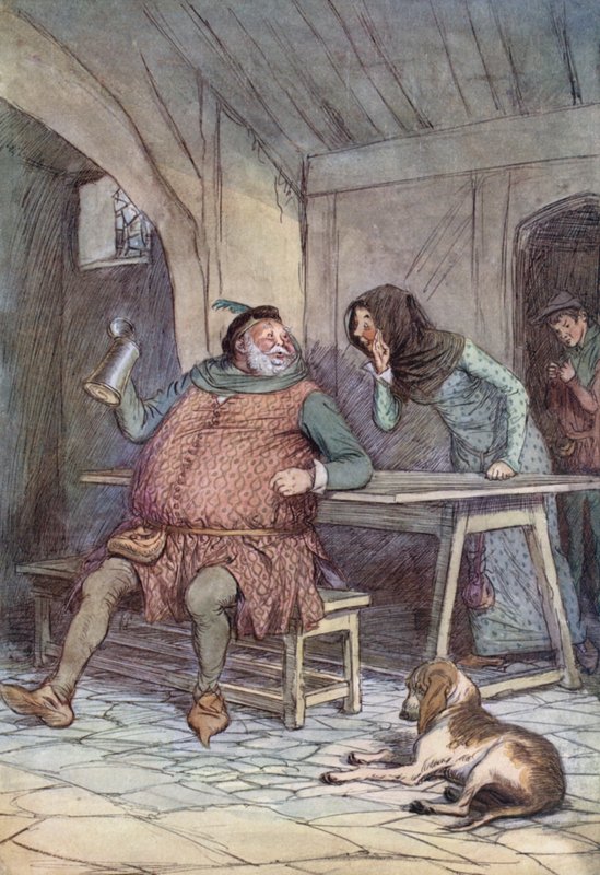 Kuvitus Windsorin iloisille vaimoille tekijältä Hugh Thomson