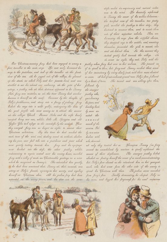 Kahden Jolly Postboyn rakkaudet ja kateudet (chromolitho) tekijältä Hugh Thomson