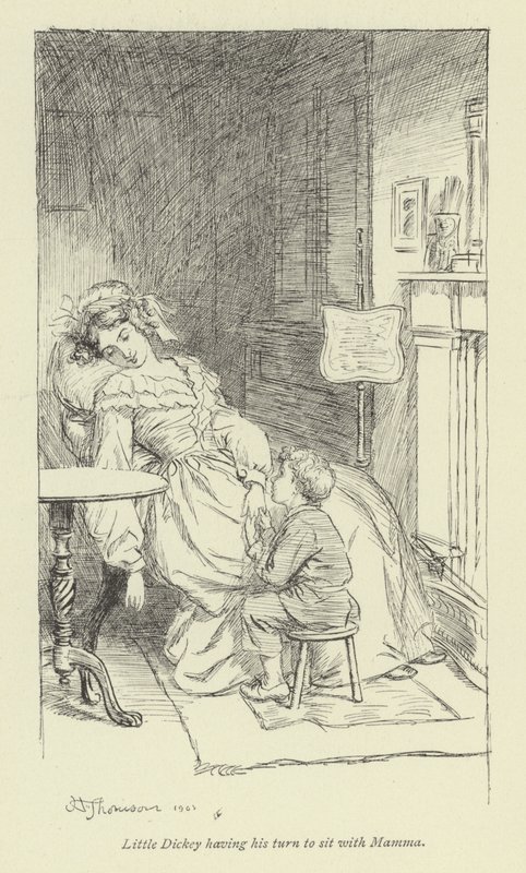 Kuvitus George Eliotin kirjaan Amos Barton. tekijältä Hugh Thomson