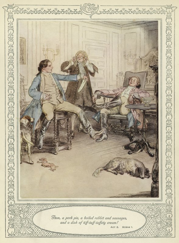Kuvitus Goldsmithin teokseen She Stoops to Conquer tekijältä Hugh Thomson