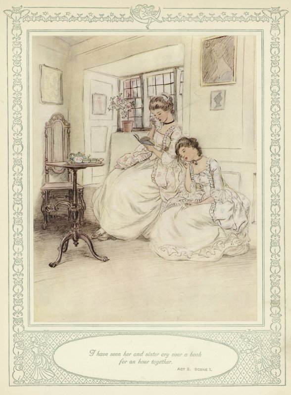 Kuvitus Goldsmithin teokseen She Stoops to Conquer tekijältä Hugh Thomson