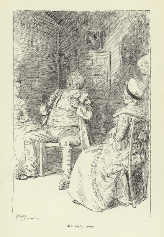 Kuvitus George Eliotin teokseen Mr Gilfils Love Story (George Eliot) tekijältä Hugh Thomson