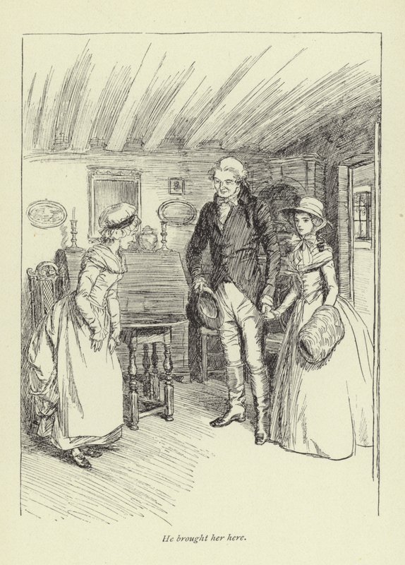 Kuvitus George Eliotin teokseen Mr Gilfils Love Story (George Eliot) tekijältä Hugh Thomson
