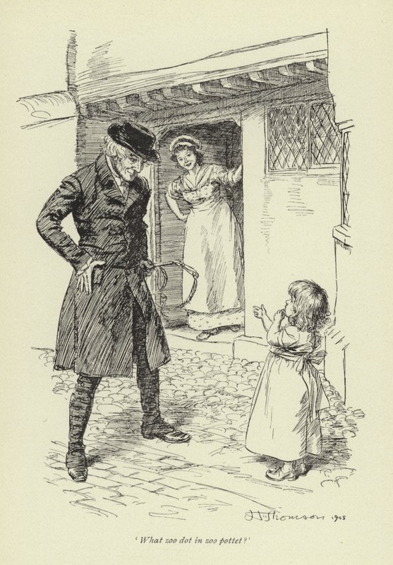 Kuvitus George Eliotin teokseen Mr Gilfils Love Story (George Eliot) tekijältä Hugh Thomson