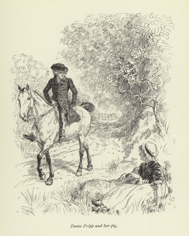 Kuvitus George Eliotin teokseen Mr Gilfils Love Story (George Eliot) tekijältä Hugh Thomson
