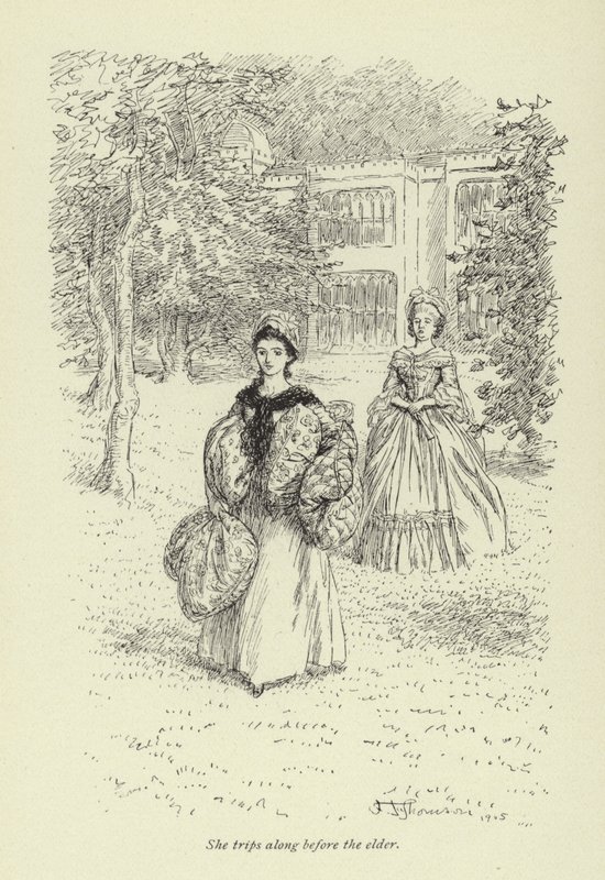Kuvitus George Eliotin teokseen Mr Gilfils Love Story (George Eliot). tekijältä Hugh Thomson