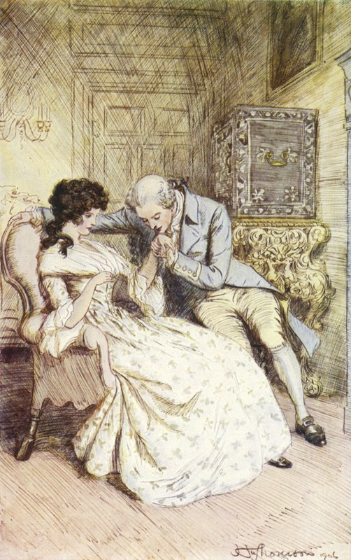 Kuvitus George Eliotin teokseen Mr Gilfils Love Story (George Eliot). tekijältä Hugh Thomson