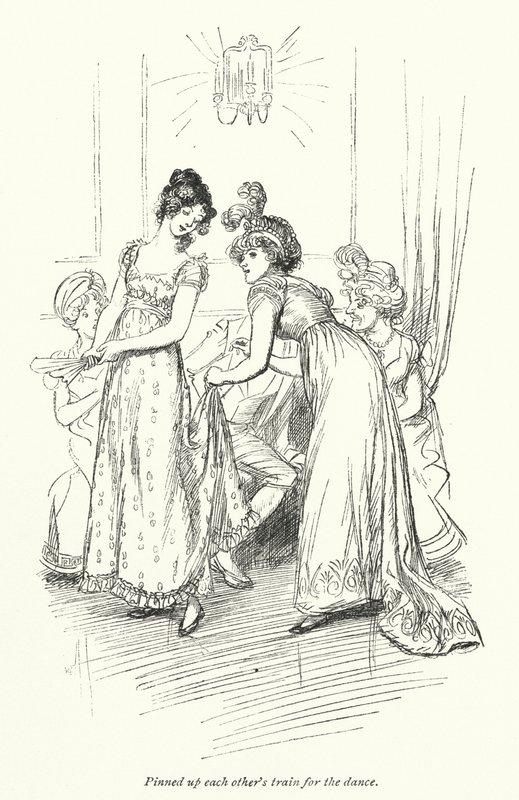 Kuvitus Northanger Abbeylle, kirjoittanut Jane Austen (litho) tekijältä Hugh Thomson