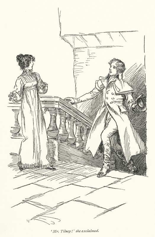 Kuvitus Northanger Abbeylle, kirjoittanut Jane Austen (litho) tekijältä Hugh Thomson