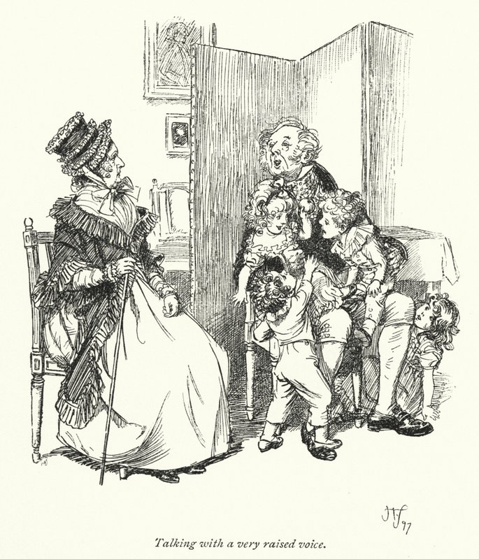 Jane Austenin kuvitus suostutteluun (litho) tekijältä Hugh Thomson
