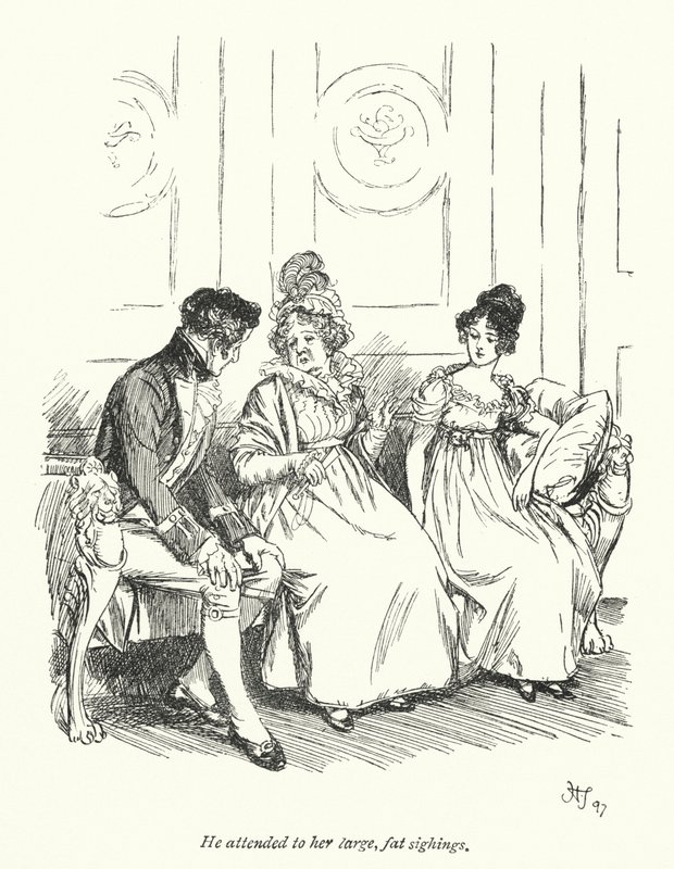 Jane Austenin kuvitus suostutteluun (litho) tekijältä Hugh Thomson