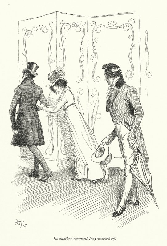 Jane Austenin kuvitus suostutteluun (litho) tekijältä Hugh Thomson