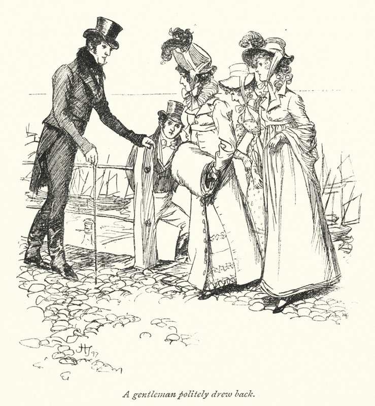 Jane Austenin kuvitus suostutteluun (litho) tekijältä Hugh Thomson