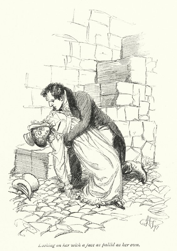 Jane Austenin kuvitus suostutteluun (litho) tekijältä Hugh Thomson