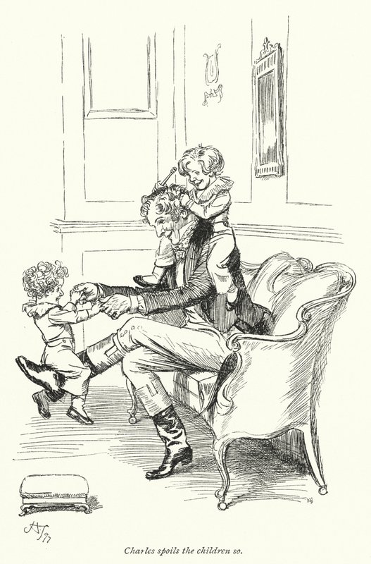 Jane Austenin kuvitus suostutteluun (litho) tekijältä Hugh Thomson
