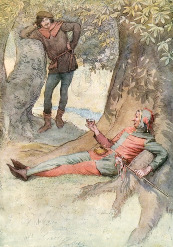 Kuvitus Shakespearen Kuten pidät tekijältä Hugh Thomson