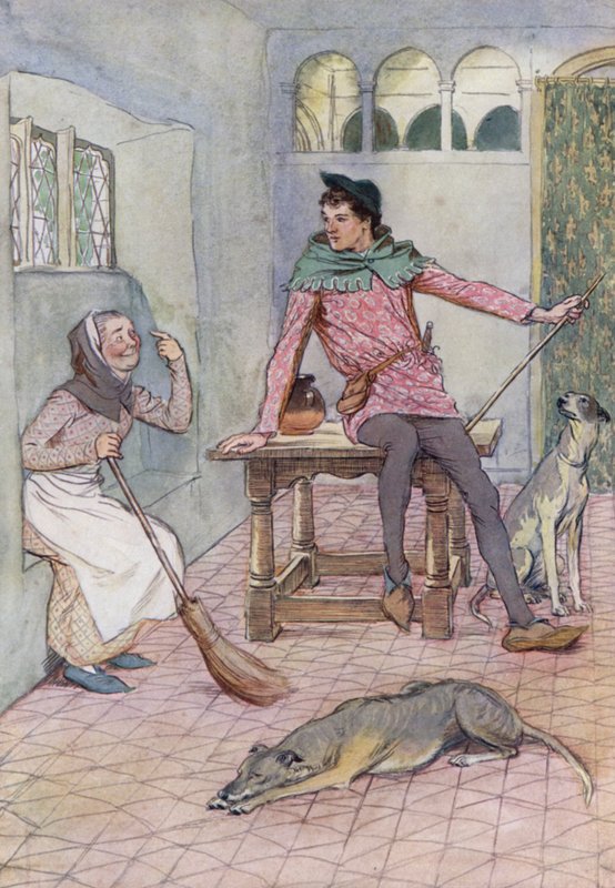 Kuvitus teokseen The Merry Wives of Windsor (väri litho) tekijältä Hugh Thomson