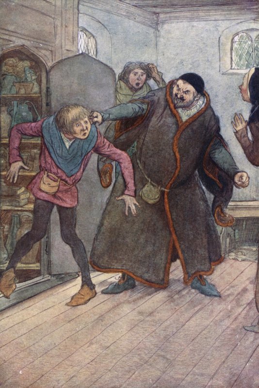 Kuvitus teokseen The Merry Wives of Windsor (väri litho) tekijältä Hugh Thomson