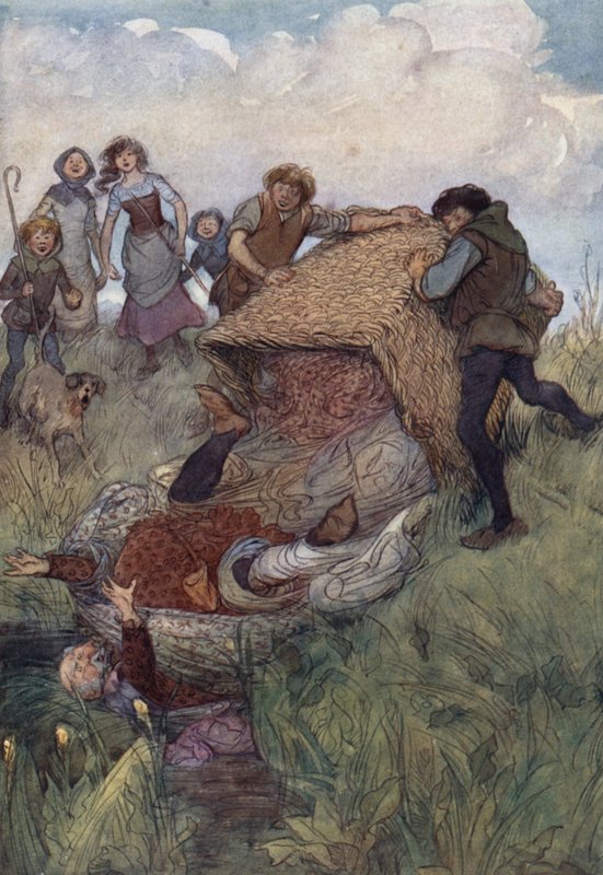 Kuvitus Windsorin iloisille vaimoille tekijältä Hugh Thomson