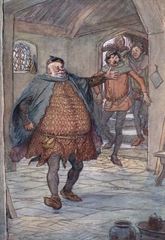 Kuvitus Windsorin iloisille vaimoille tekijältä Hugh Thomson