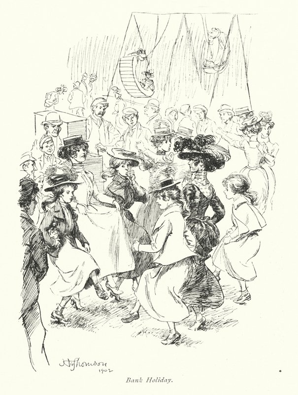 Lontoo: Bank Holiday (värillinen litografia) tekijältä Hugh Thomson