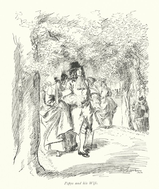 Lontoo: Pepys and his Wife (värilitra). tekijältä Hugh Thomson
