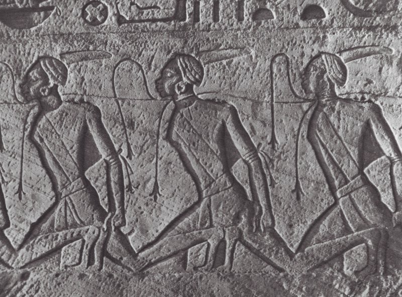 Afrikka: Nubia (s/w-kuva): Egyptin avustustoiminta, vankikuljetus, im Nubia (s/w-kuva). tekijältä Hugo Adolf Bernatzik