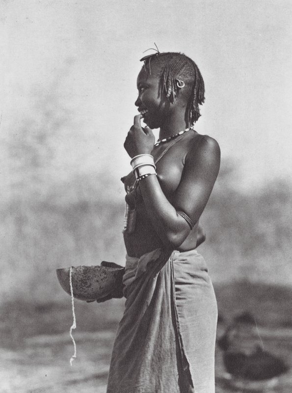 Afrikka: Dar Nuban vuoristosta (s/w-kuva): Eliri-tyttö (s/w-kuva) tekijältä Hugo Adolf Bernatzik