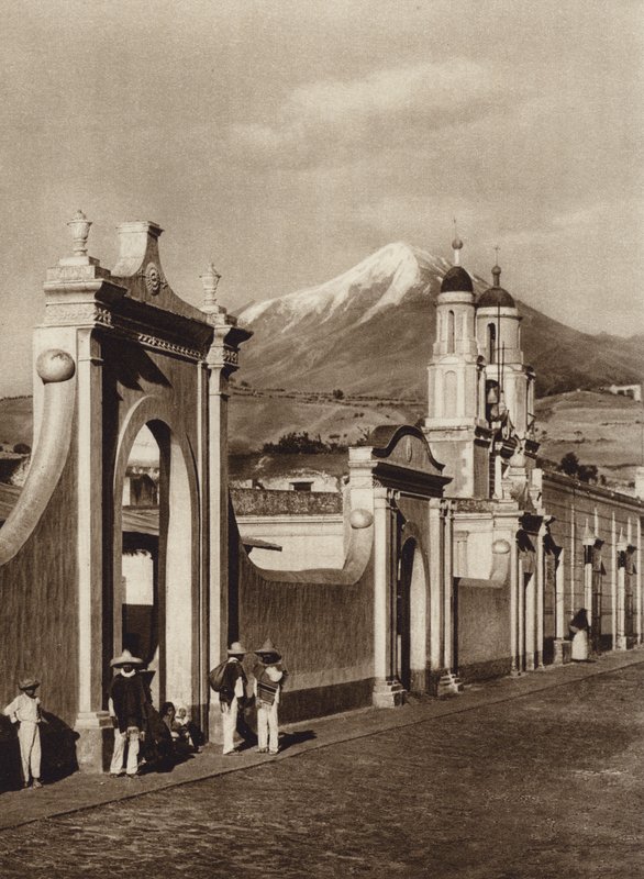 Meksiko: Chalchicomula ja Pico de Orizaba (s/w-kuva). tekijältä Hugo Brehme