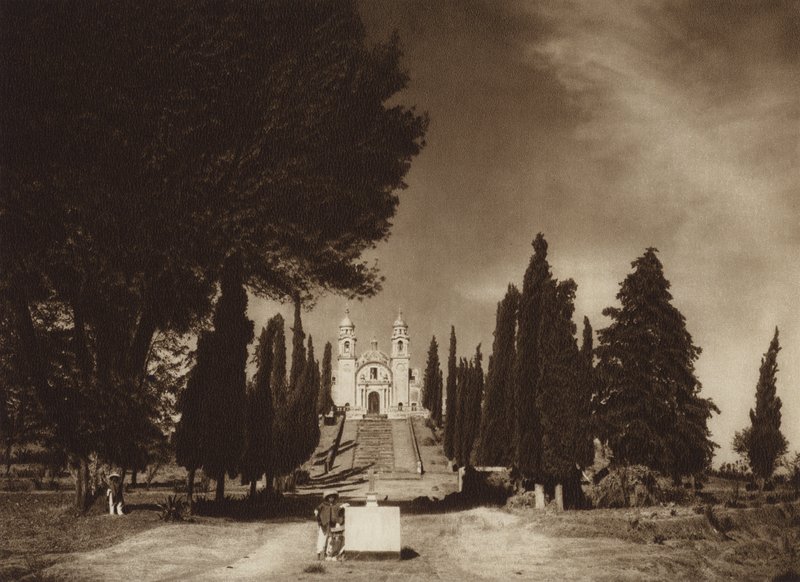 Meksiko: Cholula, Guadalupen kirkko (s/w-kuva) tekijältä Hugo Brehme