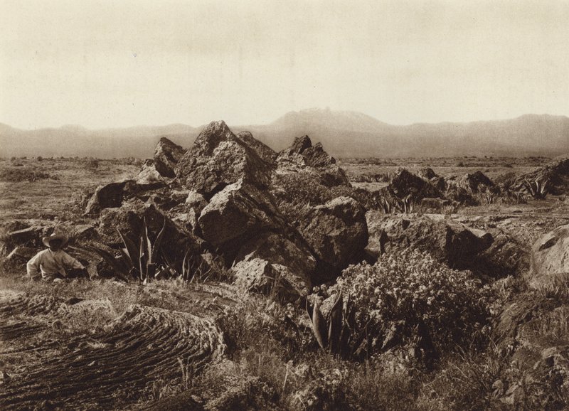 Meksiko: Pedregal, Corriente de basalto-lava lähellä San Angelia (s/w-kuva). tekijältä Hugo Brehme