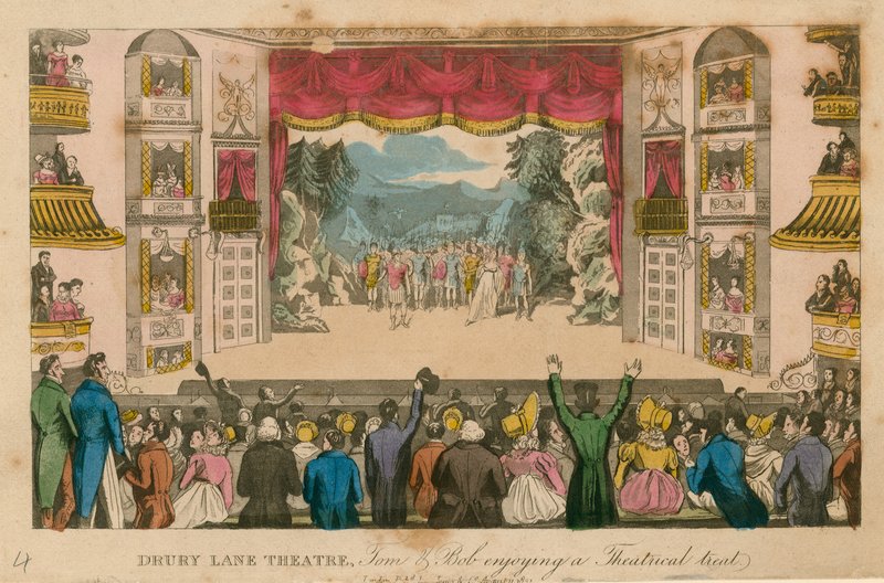 Drury Lane Theatre, Lontoo tekijältä Isaac, Robert and George Cruikshank
