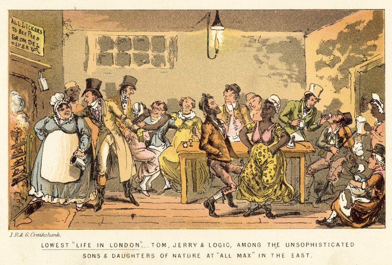 Lontoon alhaisin elämä tekijältä Isaac, Robert and George Cruikshank