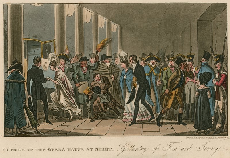 Oopperatalon ulkopuolella; Tomin ja Jerryn rohkeus tekijältä Isaac, Robert and George Cruikshank