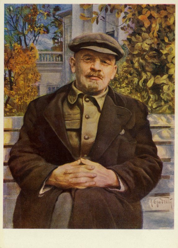 Neuvostoliiton johtaja Vladimir Lenin Gorkissa 1920-luvun alussa tekijältä Isaak Israilevich Brodsky