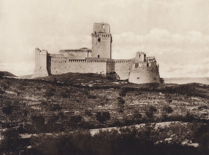 Assisi: La Rocca, 1300-luku (b/w kuva) tekijältä Italian Photographer