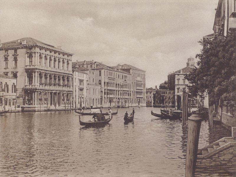 Canal Grande E Palazzo Browning (m/w kuva) tekijältä Italian Photographer
